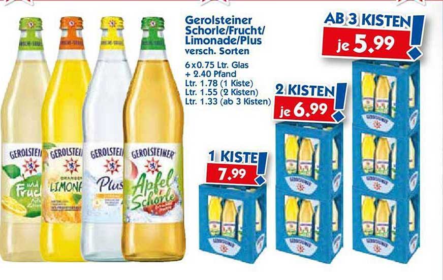 Gerolsteiner Schorle/Frucht/Limonade/Plus verschw. Sorten