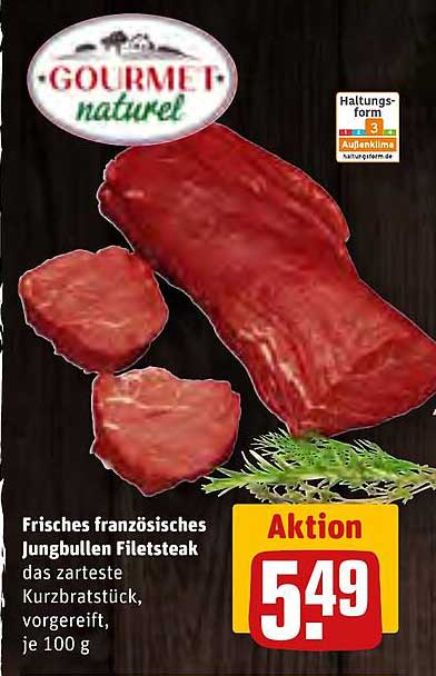 GOURMET naturel Frisches französisches Jungbullen Filetsteak