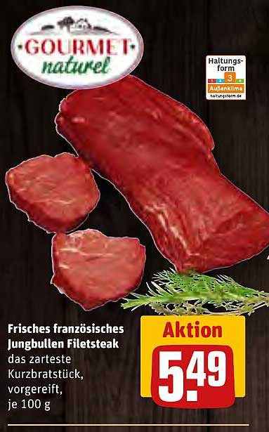 GOURMET naturel Frisches französisches Jungbullen Filetsteak