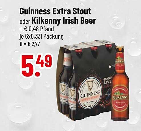 Guinness Extra Stout oder Kilkenny Irish Beer