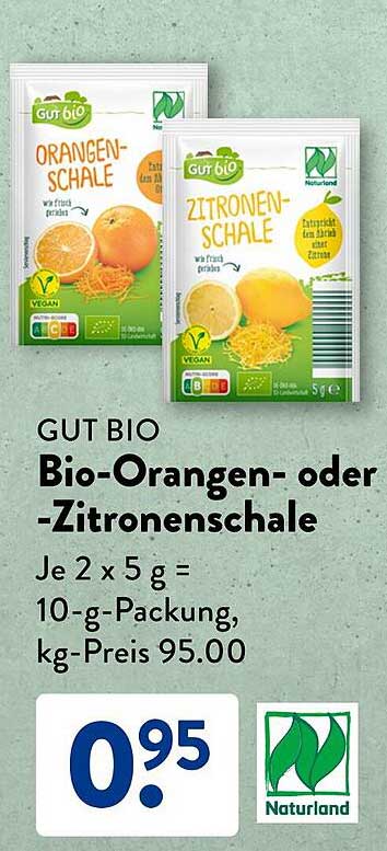 GUT BIO Bio-Orangen- oder -Zitronenschale