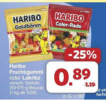 Haribo Fruchtgummi oder Lakritz