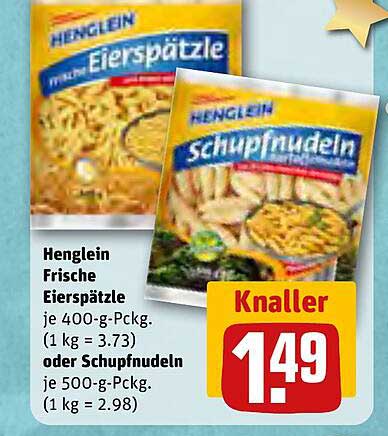 Henglein Frische Eierspätzle oder Schupfnudeln