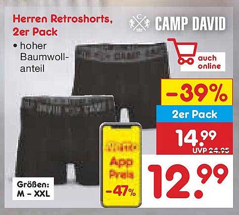 Herren Retros shorts, 2er Pack