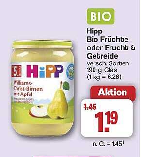 Hipp Bio Früchte oder Frucht & Getreide