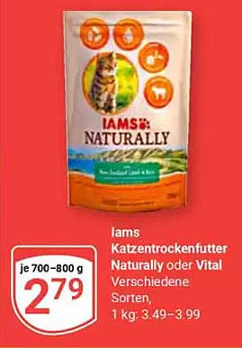 Iams Katzentrockenfutter Naturally oder Vital