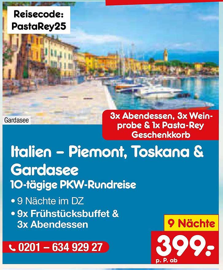 Italien – Piemont, Toskana & Gardasee 10-tägige PKW-Rundreise