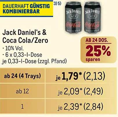 Jack Daniel's & Coca Cola/Zero