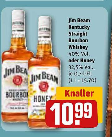 Jim Beam Kentucky Straight Bourbon Whiskey oder Honey