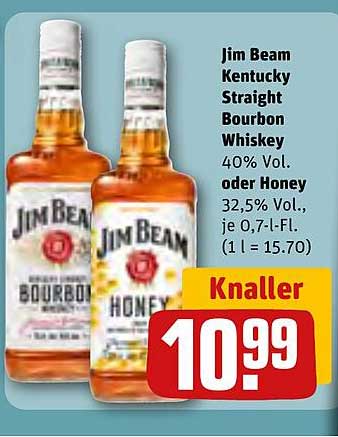 Jim Beam Kentucky Straight Bourbon Whiskey oder Honey