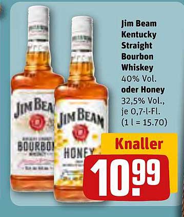 Jim Beam Kentucky Straight Bourbon Whiskey oder Honey