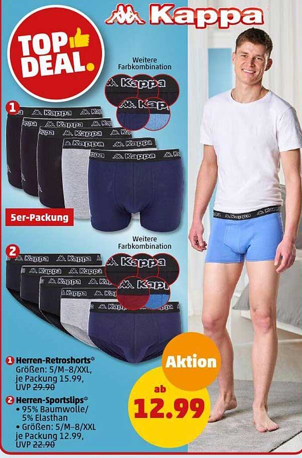 Kappa Herren-Retroshorts 5er-Packung