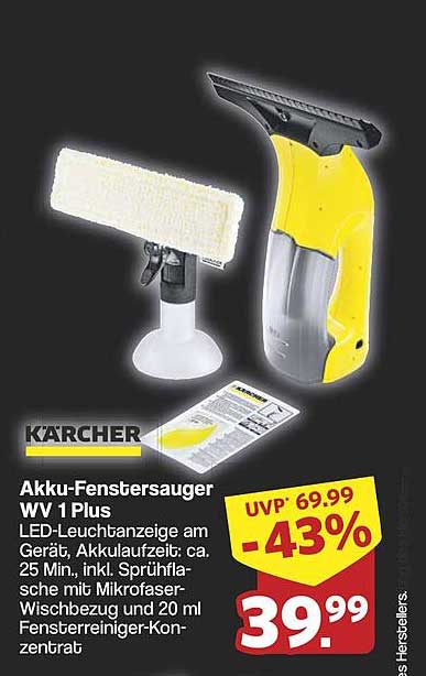 Kärcher Akku-Fenstersauger WV 1 Plus