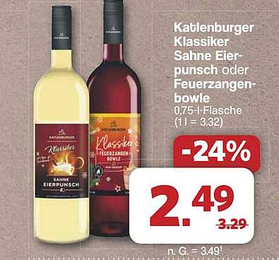 Katlenburger Klassiker Sahne Eierpunsch oder Feuerzangenbowle