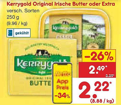 Kerrygold Original Irische Butter oder Extra