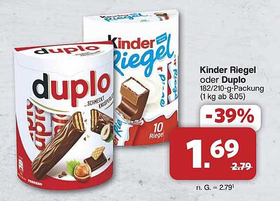 Kinder Riegel oder Duplo