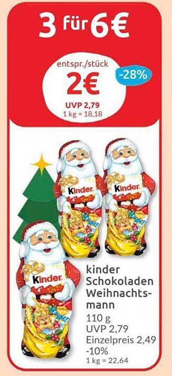 kinder Schokoladen Weihnachtsmann