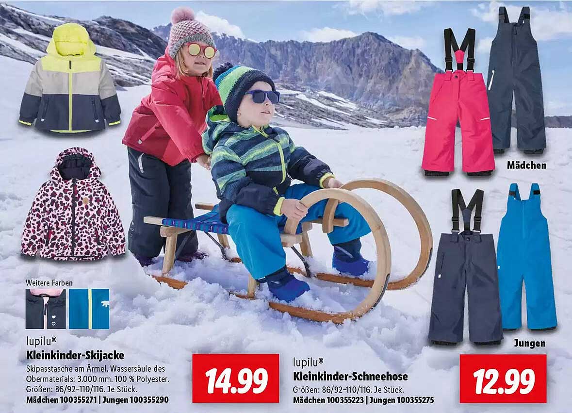 Kleininder-Skijacke  
Kleininder-Schneehose