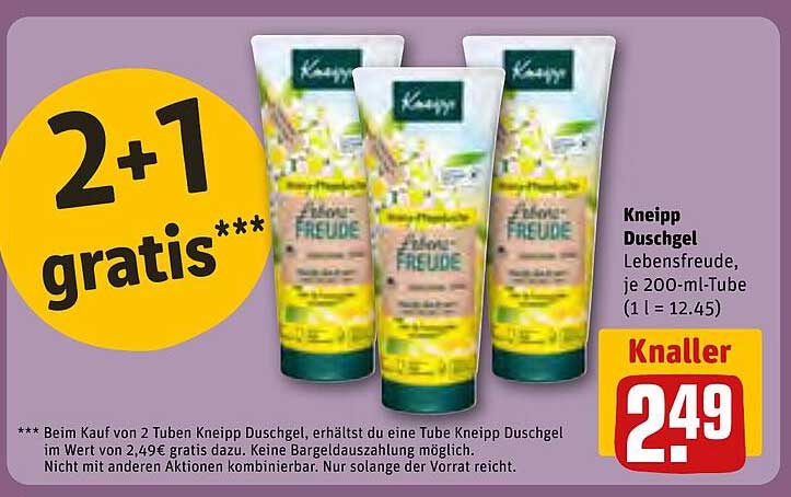 Kneipp Duschgel Lebensfreude, je 200-ml-Tube