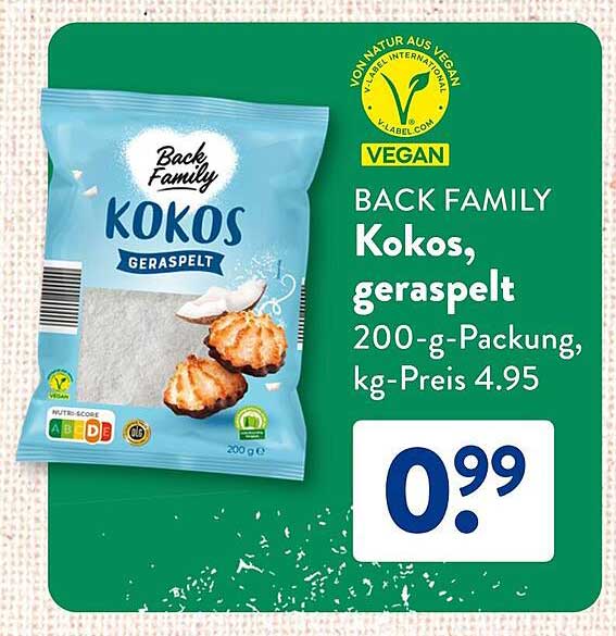 Kokos, geraspelt