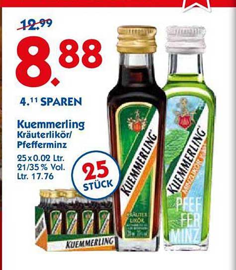 Kuemmerling Kräuterlikör/Pfefferminze