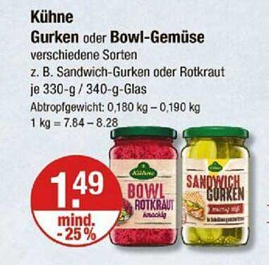 Kühne Gurken oder Bowl-Gemüse