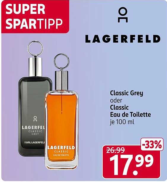 LAGERFELD Classic Grey oder Classic Eau de Toilette