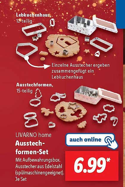 Lebkuchenhaus, 12-teilig  

Ausstechformen, 15-teilig  

LIVARNO home Ausstechformen-Set  