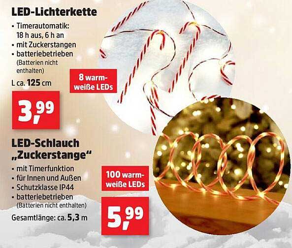 LED-Lichterkette  
LED-Schlauch „Zuckerstange“