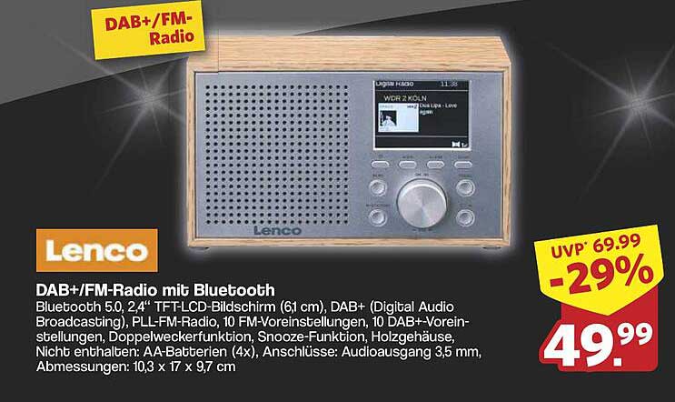 Lenco DAB+/FM-Radio mit Bluetooth