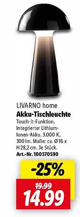 LIVARNO home Akku-Tischleuchte