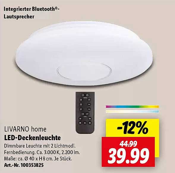 LIVARNO home LED-Deckenleuchte