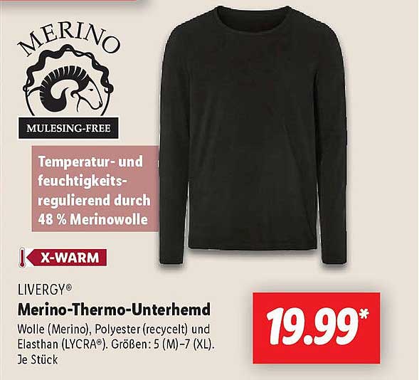 LIVERGY® Merino-Thermo-Unterhemd