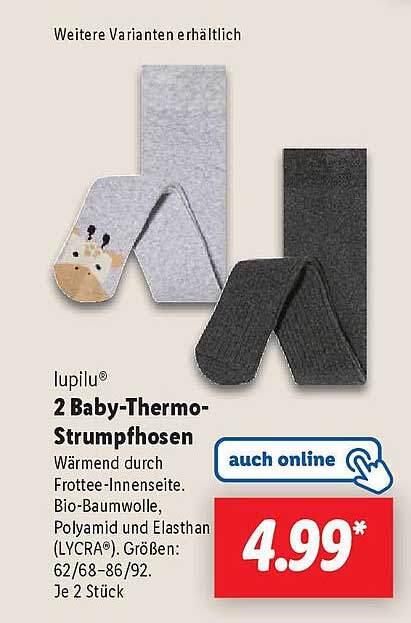 lupilu® 2 Baby-Thermo-Strumpfhosen