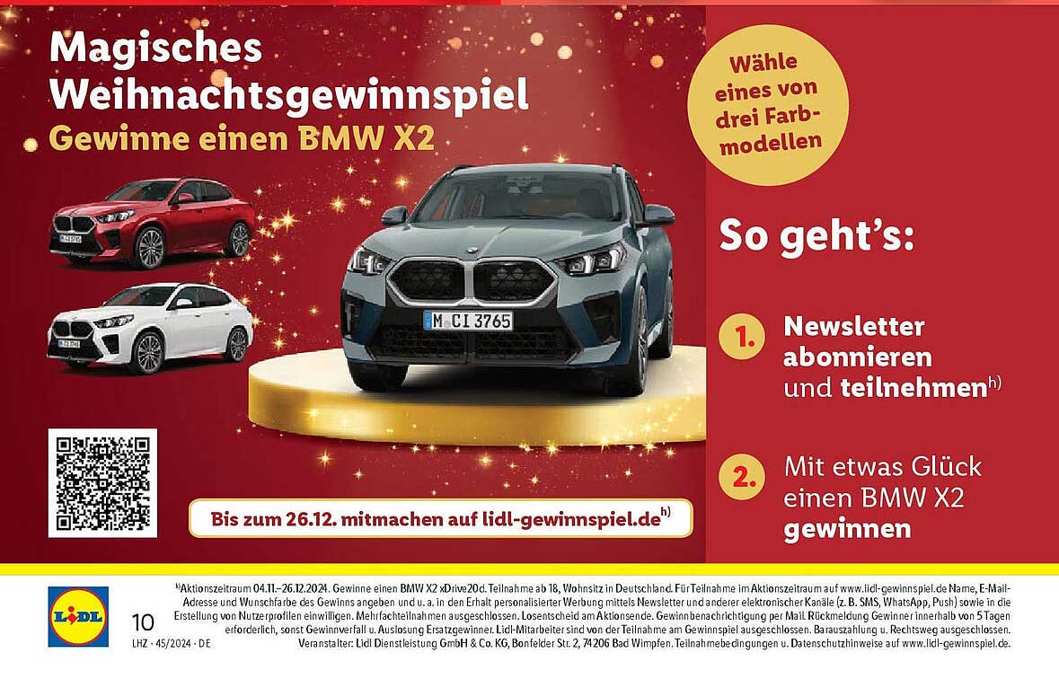 Magisches Weihnachtsgewinnspiel: Gewinne einen BMW X2