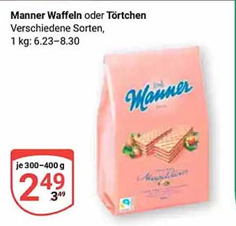 Manner Waffeln oder Törtchen