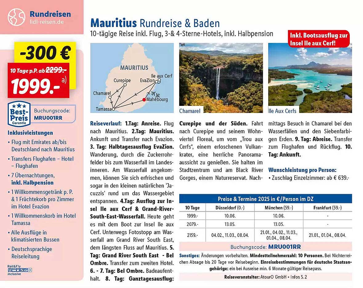 Mauritius Rundreise & Baden