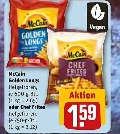 McCain Golden Longs oder Chef Frites