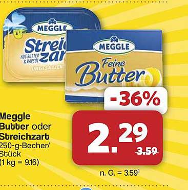 Meggle Butter oder Streichzart