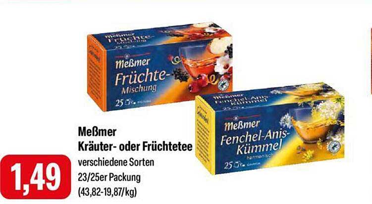 Meßmer Kräuter- oder Früchtetee