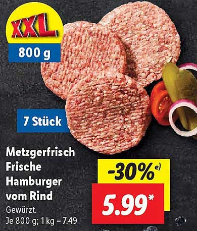 Metzgerfrisch Frische Hamburger vom Rind