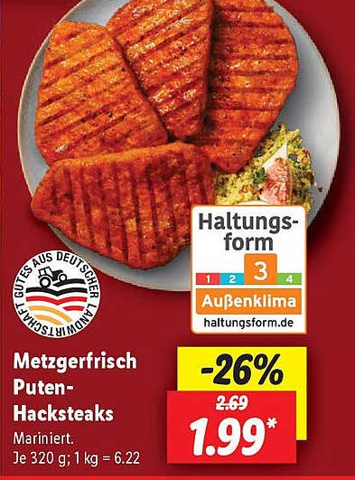 Metzgerfrisch Puten-Hacksteaks