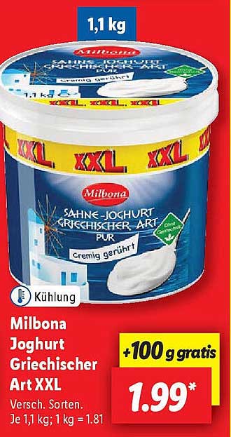 Milbona Joghurt Griechischer Art XXL