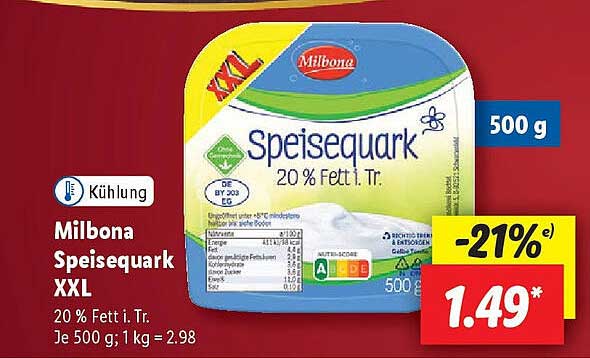 Milbona Speisequark XXL