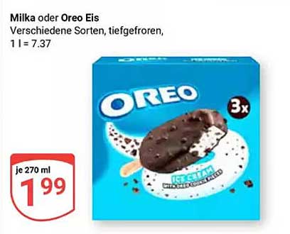 Milka oder Oreo Eis