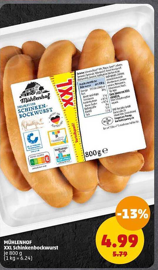 MÜHLENHOF XXL Schinkenbockwurst