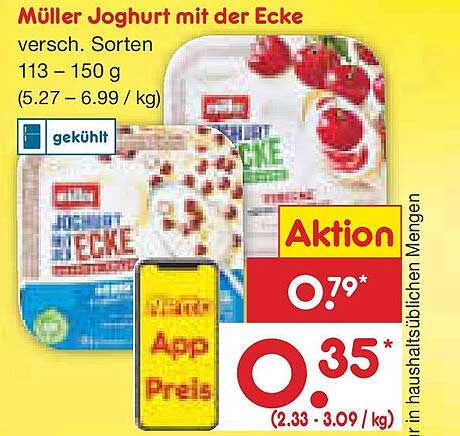 Müller Joghurt mit der Ecke