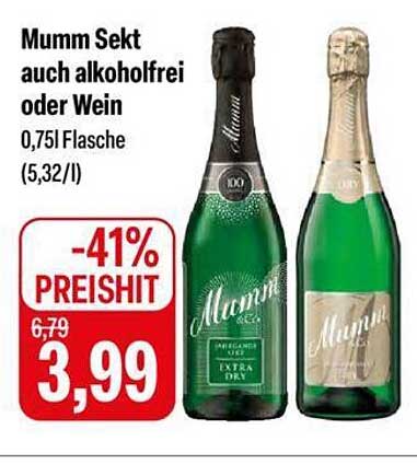 Mumm Sekt auch alkoholfrei oder Wein