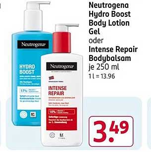 Neutrogena Hydro Boost Body Lotion Gel oder Intense Repair Bodybalsam