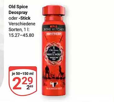 Old Spice Deospray oder -Stick